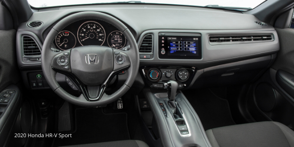 Steering wheel and dashboard in 2020 Honda HR-V Sport