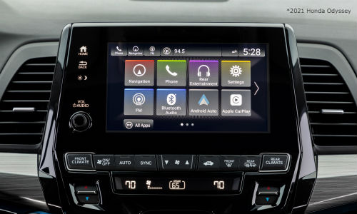 Infotainment center in 2021 Honda Odyssey