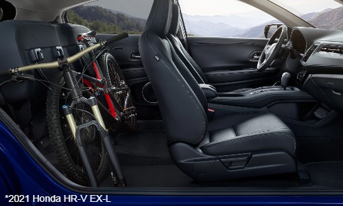 Bike in back seat of 2021 Honda HR-V EX-L